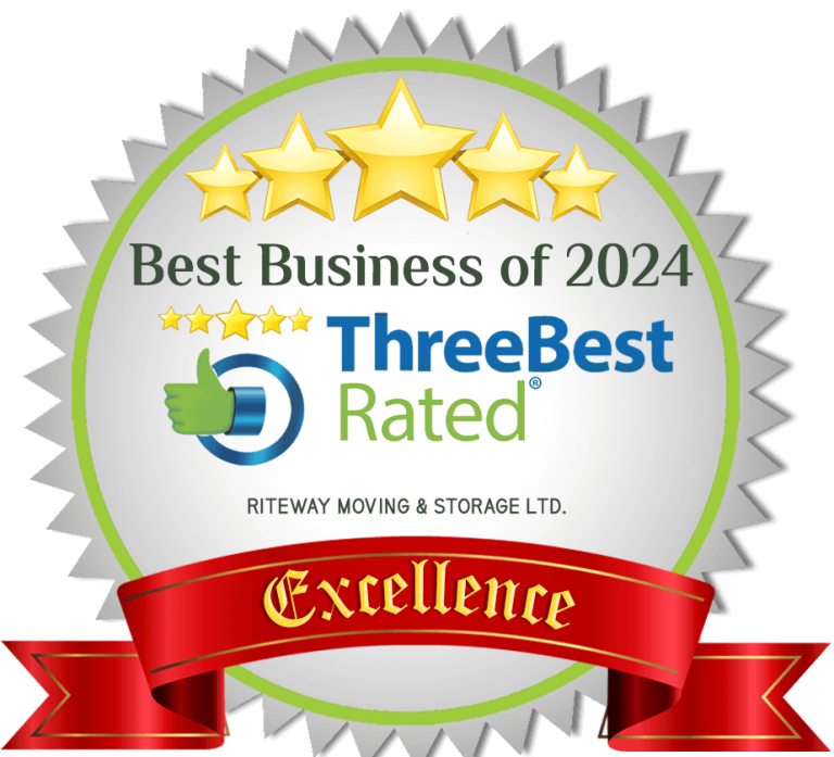 ThreeBestRated Best Business of 2024 award for Riteway Moving and Storage